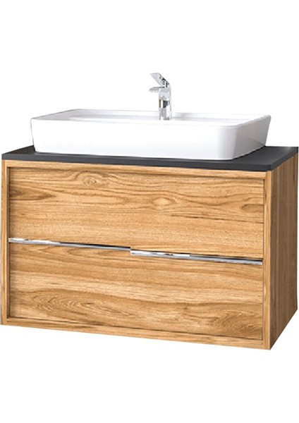 Turkuaz Duru Etajerli Lavabo 60*40CM - Matia 80 Alt Modül