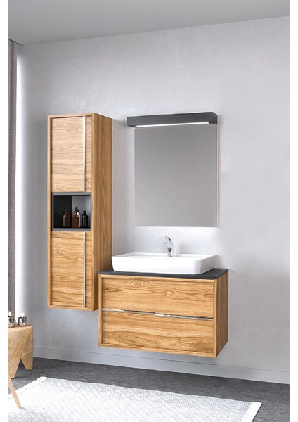 Turkuaz Duru Etajerli Lavabo 60*40CM - Matia 80 Alt Modül fiyatları