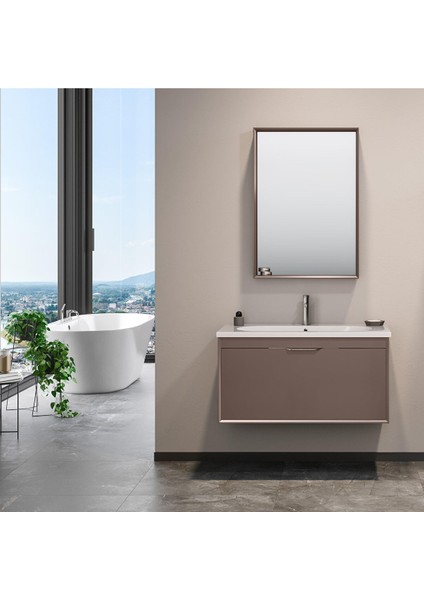 Clay 100 cm Toprak Banyo Dolabı Alt Modül ve Lavabo fiyatları