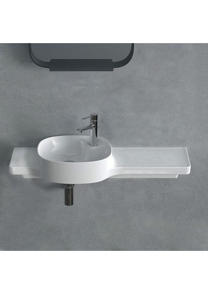 Turkuaz Cerastyle Harmony Etajerli Lavabo 100*37,5 cm (Soldan Hazneli) fiyatları