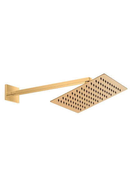 Ankastre Duş Başlığı Kare Slim Metal 25X25 cm Altın ADS29-A