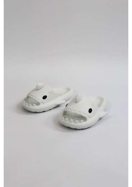 Mç Plus WG500 Köpekbalığı Beyaz Unisex Tam Ortopedik Terlik Shark Slides Cocuk