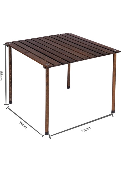Ahşap Katlanır Kamp ve Piknik Masası Antrasit 70X70X55CM fiyatları