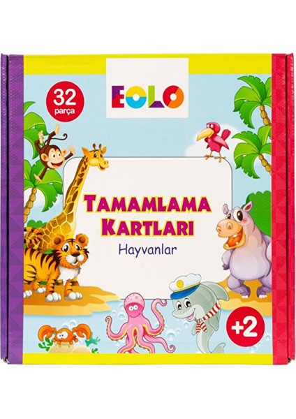 Tamamlama Kartları Hayvanlar 32 Parça