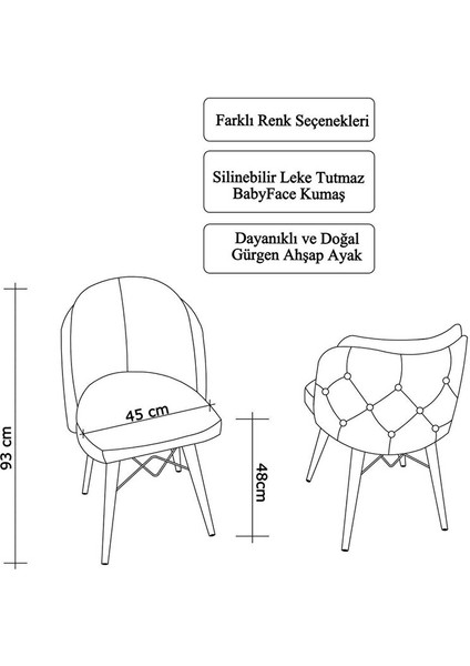 Novella Serisi, 80X132 Mutfak ve Salon Yemek Masası Takımı (4 Adet Sandalyeli̇)
