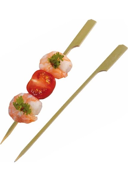 Ahşap Yassı Tutamaklı Saplı Çöp Şiş - Boy : 12 Cm. - 50 Adetlik 5 Paket modelleri