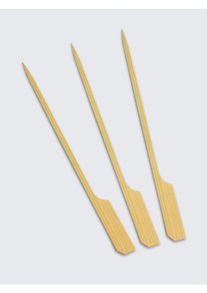 Ahşap Yassı Tutamaklı Saplı Çöp Şiş - Boy : 12 Cm. - 50 Adetlik 5 Paket fırsatları