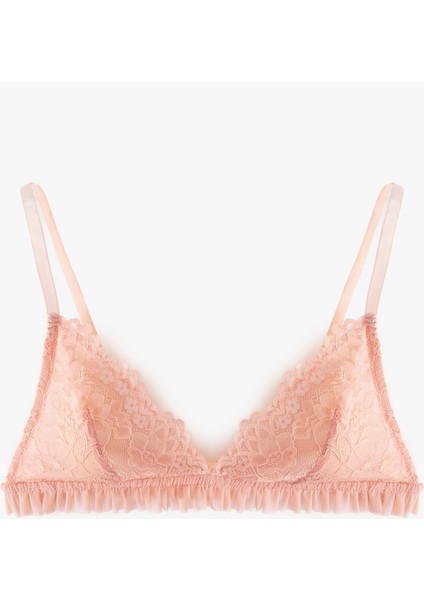 Yeni Sezon Balensiz Fırfır Detaylı Dantelli Bralet Sütyen