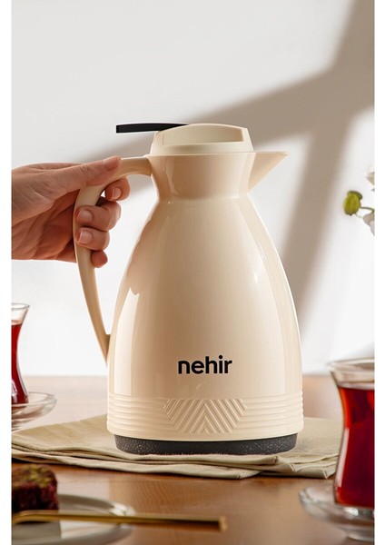 Feraye Cam Termos 1,5 Litre Cafe Latte Krem