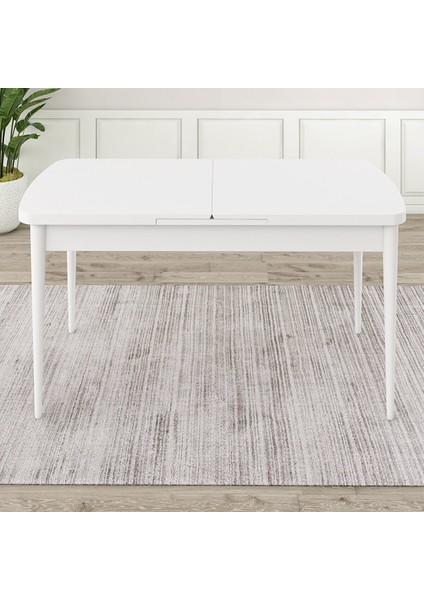 Rut Serisi 80X132 Açılabilir Beyaz Mutfak Masası Takımı ve 6 Gri Sandalye Gri modelleri
