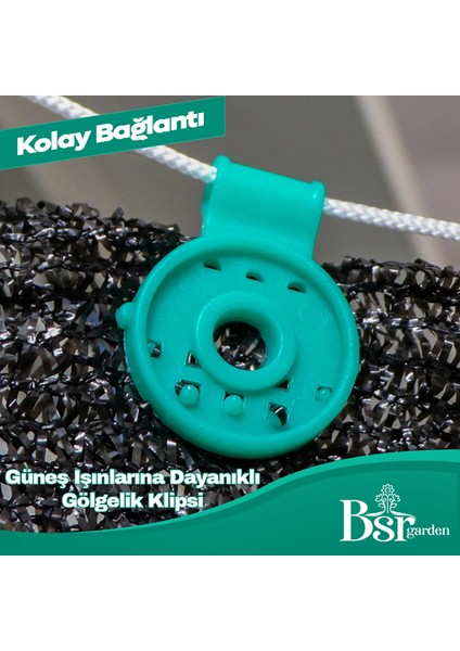 50 Adet Yeşil Gölgelik Klipsi Uv Katkılı ( Güneşe Dayanıklı ) Bsr Garden fırsatları