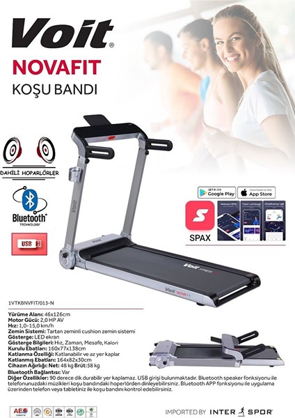 Nova Fit Koşu Bandi/gri̇/n 46CM Geniş Bant fiyatları