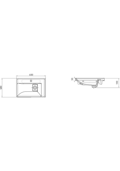 Quattro 60 cm Dolap Uyumlu Etejerli Lavabo - 8060