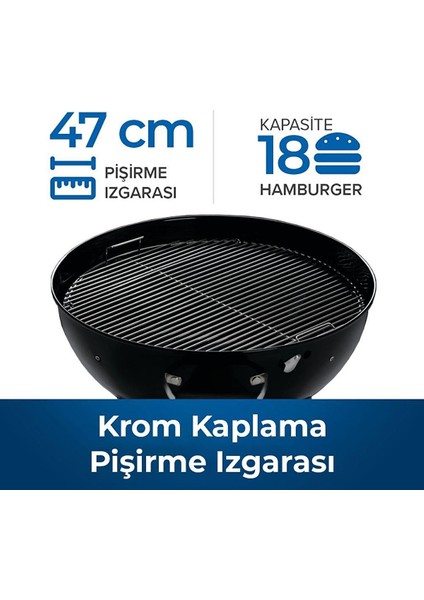 Premium 18 Kömürlü Mangal | Barbekü 47CM
