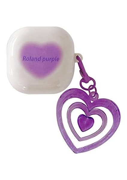 Samsung Galaxy Buds Pro Için Kılıf Süslü Renkli Kalp Desenli Mor [buds Pro ile Uyumlu Kılıf - Mor] modelleri