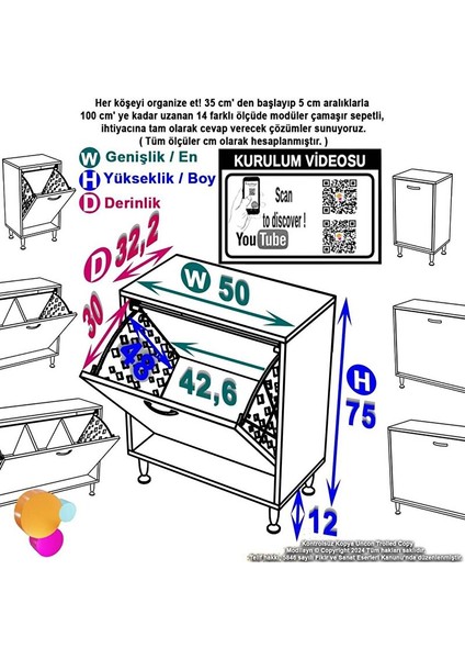 Söke Banyo Için Sihirli Kutu 50X75X32,5 Cm’ Lik 1 Göz Sepet Hazneli Mini Banyo Dolabı fırsatları