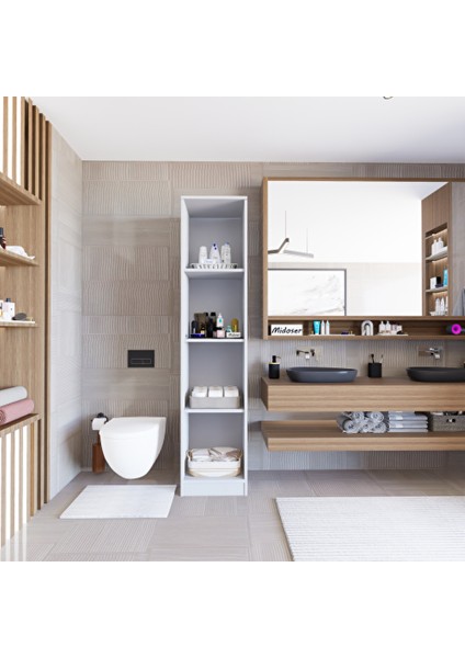 Yaman Mat Beyaz Tek Kapaklı 4 Raflı Çok Amaçlı Mutfak Kiler ve Banyo Dolabı fırsatları