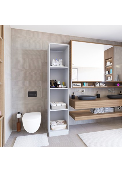 Yaman Mat Beyaz Tek Kapaklı 4 Raflı Çok Amaçlı Mutfak Kiler ve Banyo Dolabı indirimleri