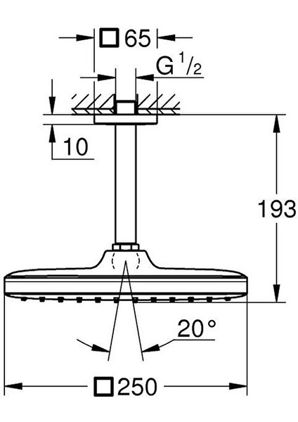 Tempesta 250 Cube Tepe Duşu Seti 142 Mm, Tek Akışlı Mat Siyah - 266882430 fırsatları