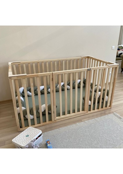 Montessori Doğal Ahşap 98 cm Özel Bebek ve Çocuk Karyolası modelleri