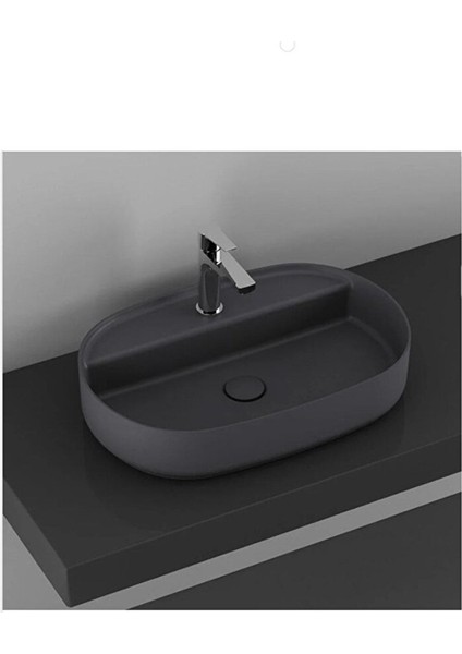 Infinity Batarya Delikli Tezgah Üstü Lavabo 60 cm Antrasit Extra 10NF65060