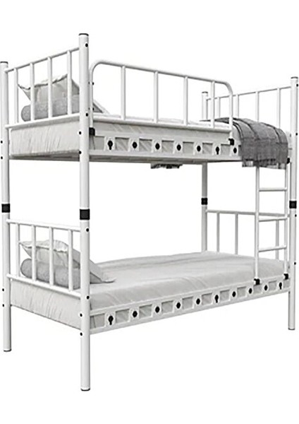 Zambak Genç Çocuk Yatak Odası Metal Ranza ve Karyola - Beyaz - 90 x 200 cm fırsatları