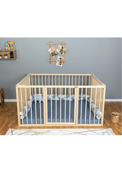 Montessori Yatak Çocuk Yatağı Doğal Ahşap Yatak 120X200 cm