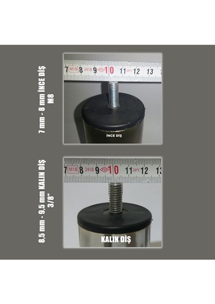 15 cm Metal Baza Ayağı M8 Ince Diş 15 Adet fiyatları