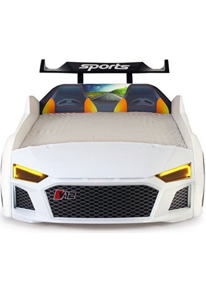 Beyaz Arabalı Yatak V12 Audi Işıklı Full Plastik fiyatları