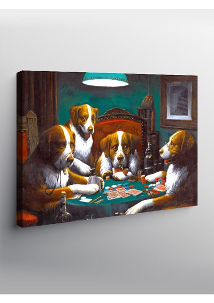 Kanvas Tablo Kumarbaz Köpekler 70X100 cm