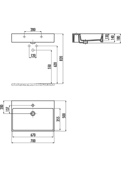 NX270 Next 70 cm Tezgah Üstü Lavabo