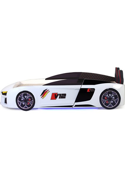 Beyaz Arabalı Yatak V12 Audi Full Ledli Kumandalı ve Müzikli fiyatları