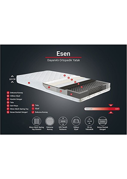Bebek Yatağı Ortopedik cm Esen Yatak 60X120 cm modelleri