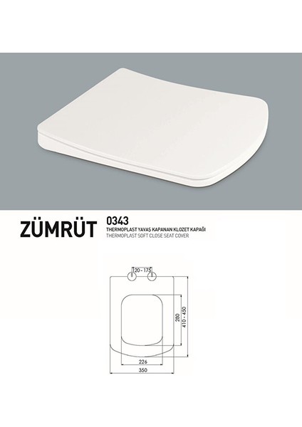 Termoplast Zümrüt Yavaş Kapanan Klozet Kapağı 0343