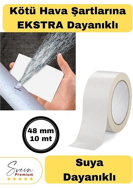 Çok Amaçlı Su Geçirmez Sızdırmaz Dayanıklı Izolasyon Beyaz Tamir Bandı 48 mm 10 mt 1 Adet