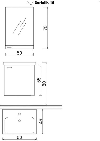 Denko Terra 60 cm Mdf Beyaz Banyo Dolabı Takımı ve Boy Dolabı modelleri