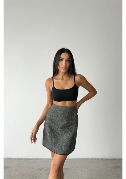 Kaşe Kısa Etek - Siyah fırsatları