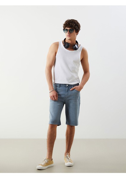 Yeni Sezon Slim Fit Erkek Jean Sort - S5K968Z8