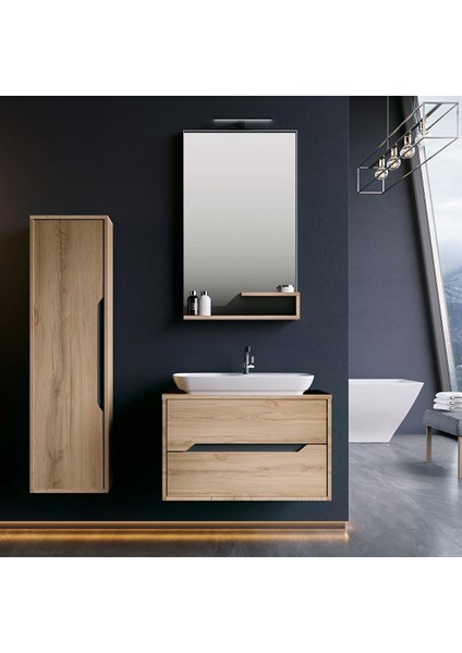 Galia 80 cm Legnano Banyo Dolabı Takımı ve Boy Dolabı