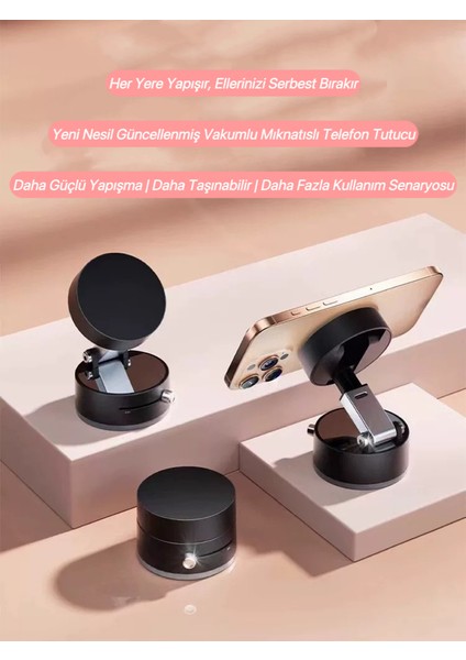 360° Dönebilen Vakumlu Mıknatıslı Telefon Tutucu | Manyetik Araç Tutacağı | Ayarlanabilir Stand, Güçlü Tutuş, Taşınabilir Tasarım fırsatları