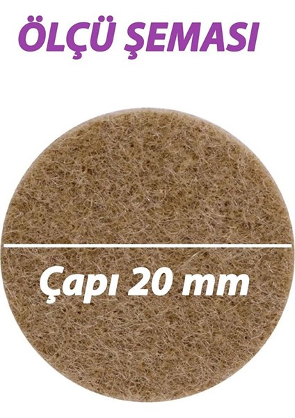 Yapışkanlı Yuvarlak Keçe Masa Sandalye Parke Zemin Ayak Koruyucu Kaydırmaz 20 mm Keçesi (50'li̇ Paket) fiyatları