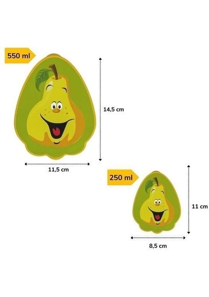 Omb Store 2'li Iç Içe Geçebilen Armut Model Saklama ve Beslenme Kabı Seti (550 ml + 250 Ml) fırsatları