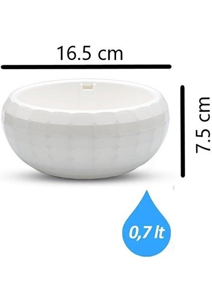 KRS-610 Dekoratif Küçük Aranjman Kaktus Sukulent Saksı 0.7 Litre Beyaz fiyatları