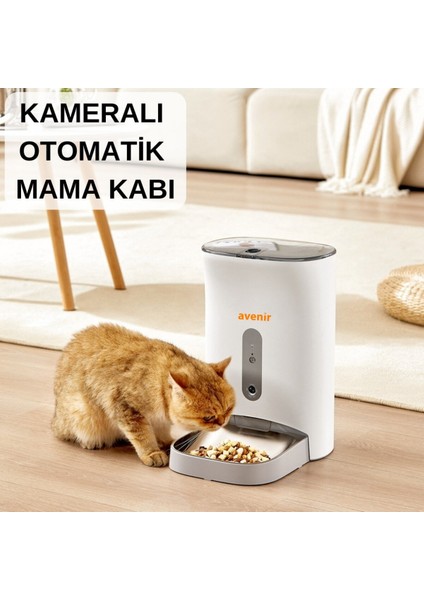 AV-F11C Kameralı ve Sesli Otomatik Akıllı Kedi Köpek Mama Kabı App Kontrol Smart Feeder