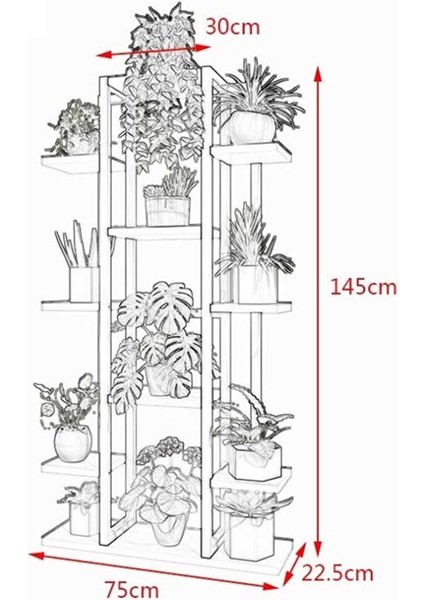 Mion Metal/ahşap Saksılık&çiçeklik Beyaz Kahverengi modelleri