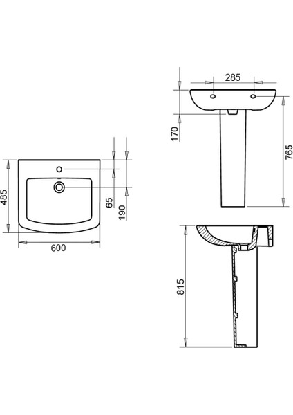 Plaza Lavabo 60 cm plz 1701, Kolon Ayak (Tam Ayak) Plz 1702 fiyatları