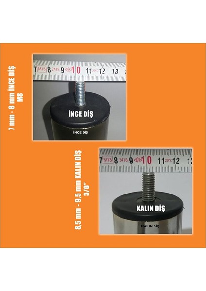 15 cm Baza Ayağı Koltuk Ayağı Kanepe Ayağı Civatalı 3/8" Kalın Diş 12 Adet fiyatları