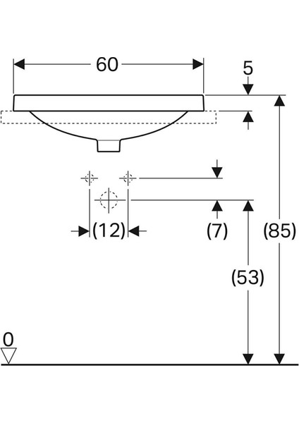 Variform Tezgah Üstü Eliptik 60 cm