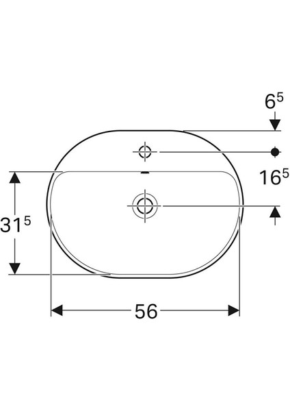 Variform Tezgah Üstü Eliptik 60 cm