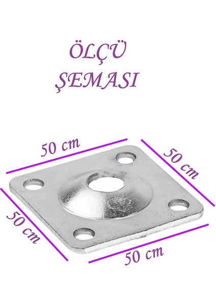 Mobilya Baza Koltuk Zigon Sehpa Ayağı Metal Bağlantı Aparatı Düz Ayak Tabanı M8 Civatalı (8 Adet) modelleri